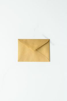 Communication, newsletter and business concept - Envelopes on marble background, message