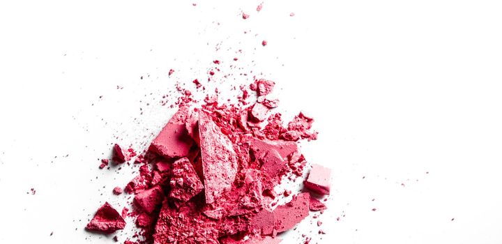 Beauty texture, cosmetic product and art of make-up concept - Crushed eyeshadows isolated on white background