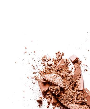 Beauty texture, cosmetic product and art of make-up concept - Crushed eyeshadows isolated on white background