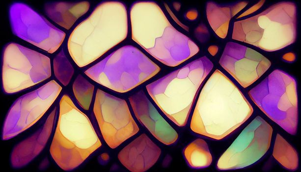 Lavender glowing stained glass pattern background. Beautiful abstract wallpaper Full HD.