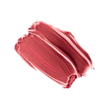 Cosmetic products, fashion and beauty concept - Lipstick smudge isolated on white background, art of make-up