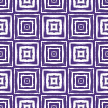 Tiled watercolor pattern. Purple symmetrical kaleidoscope background. Textile ready fine print, swimwear fabric, wallpaper, wrapping. Hand painted tiled watercolor seamless.