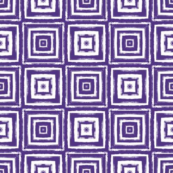 Tiled watercolor pattern. Purple symmetrical kaleidoscope background. Textile ready fine print, swimwear fabric, wallpaper, wrapping. Hand painted tiled watercolor seamless.