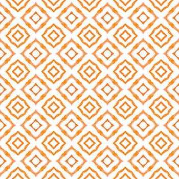 Watercolor medallion seamless border. Orange noteworthy boho chic summer design. Medallion seamless pattern. Textile ready vibrant print, swimwear fabric, wallpaper, wrapping.