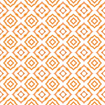 Watercolor medallion seamless border. Orange noteworthy boho chic summer design. Medallion seamless pattern. Textile ready vibrant print, swimwear fabric, wallpaper, wrapping.