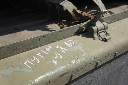 Putin is a dick - sign on the russian war equipment.