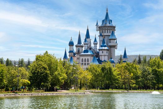 Sazova Park in Eskisehir, Turkey. (Science, Art and Culture Park) Fairy Tale Castle.