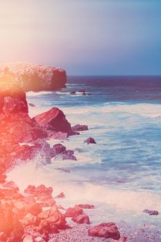 Coastal art print, holiday destination and travel concept - Dreamy ocean coast in summer