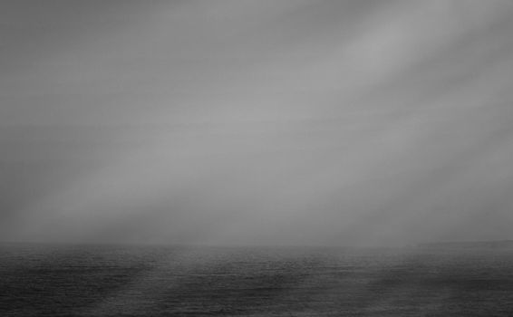 Coastal art print, monochrome and seascape concept - Atlantic ocean coast scenery, fine art