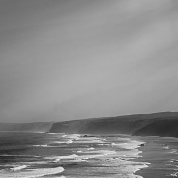 Coastal art print, monochrome and seascape concept - Atlantic ocean coast scenery, fine art