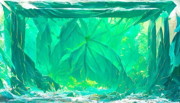 3D Render gemstone texture of the precious crystal background. Copy space. Colored shiny bokeh surface.
