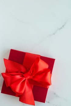 Romantic celebration, lifestyle and birthday present concept - Luxury red holiday gifts on marble