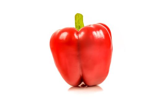 Fresh sweet red pepper isolated on white background