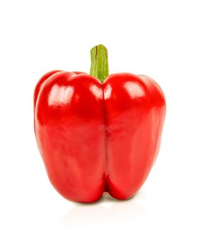 Fresh sweet red pepper isolated on white background