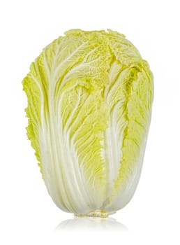 Fresh whole chinese cabbage isolated on a white background.