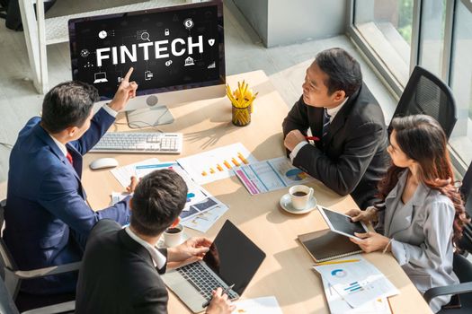 Fintech financial technology software for modish business to analyze marketing strategy