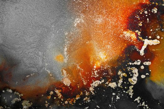 Burning abstract background from marble ink art of exquisite original painting . Painting was painted on high quality paper texture to create smooth marble background pattern of ombre alcohol ink .