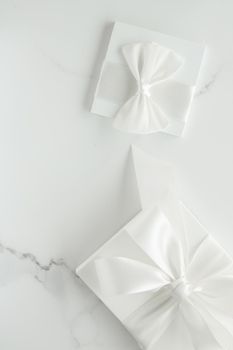 Romantic celebration, lifestyle and holiday present concept - Luxury wedding gifts on marble