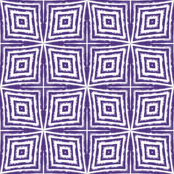 Tiled watercolor pattern. Purple symmetrical kaleidoscope background. Hand painted tiled watercolor seamless. Textile ready cute print, swimwear fabric, wallpaper, wrapping.