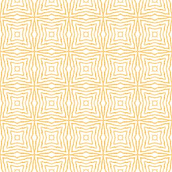 Textured stripes pattern. Yellow symmetrical kaleidoscope background. Trendy textured stripes design. Textile ready breathtaking print, swimwear fabric, wallpaper, wrapping.