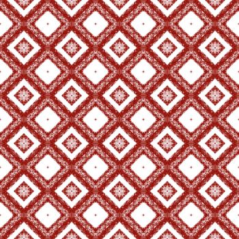 Ethnic hand painted pattern. Maroon symmetrical kaleidoscope background. Textile ready lovely print, swimwear fabric, wallpaper, wrapping. Summer dress ethnic hand painted tile.