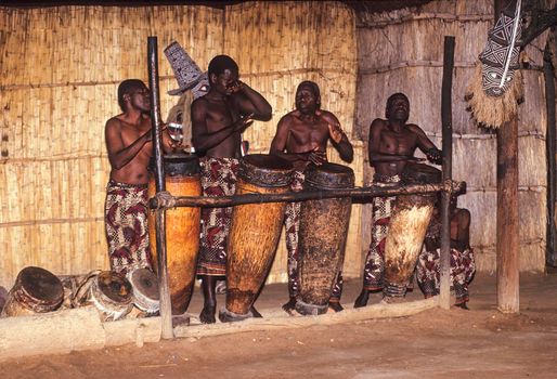 Zulu tribal dance show, Victoria Falls, Zimbabwe, Africa