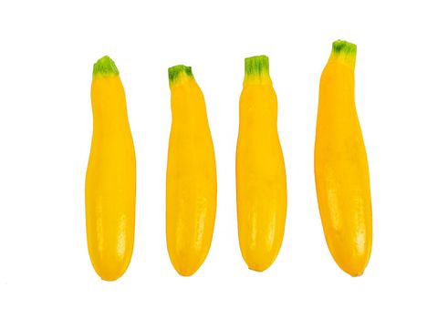 Summer squash or yellow squash on white background