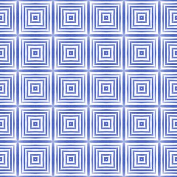 Striped hand drawn pattern. Indigo symmetrical kaleidoscope background. Repeating striped hand drawn tile. Textile ready breathtaking print, swimwear fabric, wallpaper, wrapping.