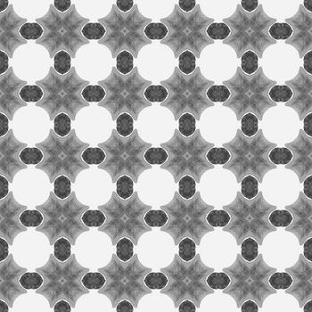 Textile ready energetic print, swimwear fabric, wallpaper, wrapping. Black and white grand boho chic summer design. Green geometric chevron watercolor border. Chevron watercolor pattern.
