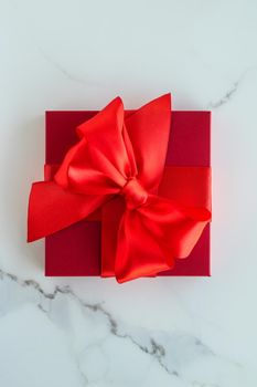 Romantic celebration, lifestyle and birthday present concept - Luxury red holiday gifts on marble