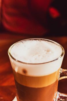 Breakfast, food and drinks and service concept - Latte in a restaurant, at a coffee break