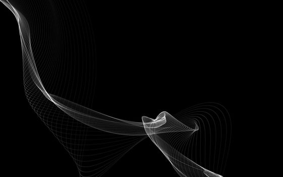 Dark abstract background with a glowing abstract waves, abstract background