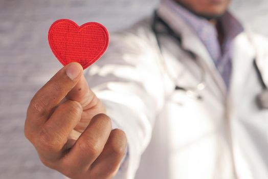 selective focus. doctor hand with heart close up