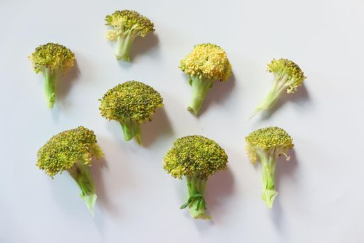 brocoli isolated on white background .