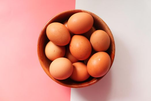 close up of eggs in a bowl