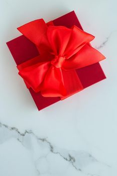 Romantic celebration, lifestyle and birthday present concept - Luxury red holiday gifts on marble