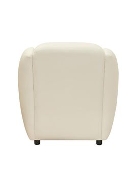 beige leather comfortable armchair isolated on white background, back view. modern furniture, interior, home design