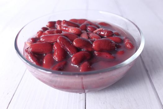 Grains Red bean in a bowl on table