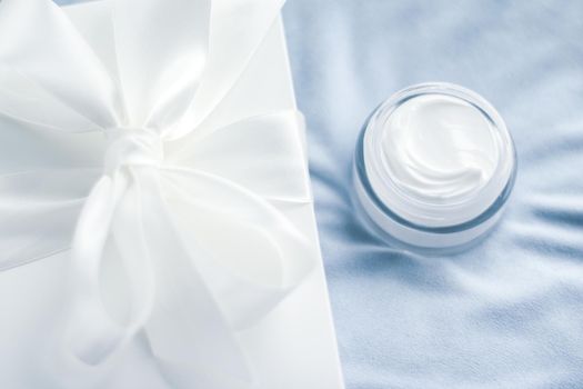 Beauty, cosmetics and skincare styled concept - Luxury face cream jar and white gift box