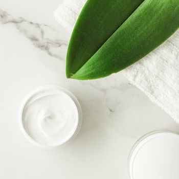 Anti-age cream products on marble, flatlay - skincare and body care, luxury spa and clean cosmetic concept. Beauty of an organic spa experience