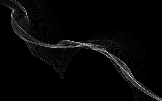 Dark abstract background with a glowing abstract waves, abstract background