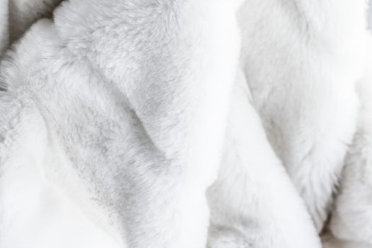 Fashion design, warm winter clothing and vintage material concept - Luxury white fur coat texture background, artificial fabric detail