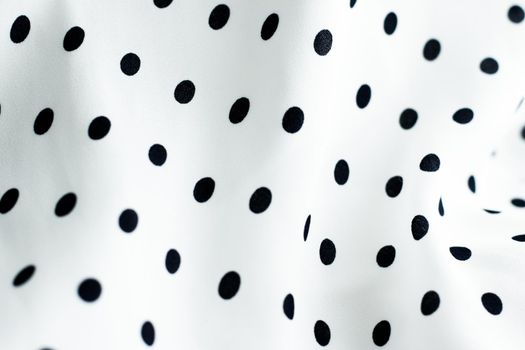 Fashion design, interior decor and vintage material concept - Classic polka dot textile background texture, black dots on white luxury fabric design pattern