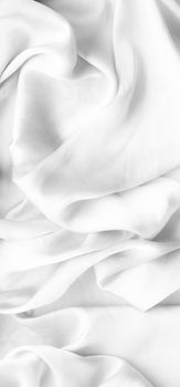 Fashion brand, elegant fabric and girly glamour concept - Luxury white soft silk flatlay background texture, holiday beauty abstract backdrop