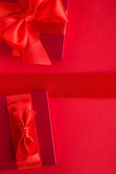 Romantic celebration, lifestyle and birthday present concept - Luxury holiday gifts on red