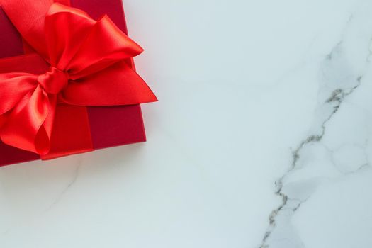 Romantic celebration, lifestyle and birthday present concept - Luxury red holiday gifts on marble