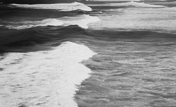 Coastal art print, monochrome and seascape concept - Atlantic ocean coast scenery, fine art