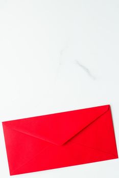 Communication, newsletter and business concept - Envelopes on marble background, message