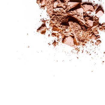Beauty texture, cosmetic product and art of make-up concept - Crushed eyeshadows isolated on white background