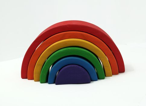 Rainbow coloured arches. A educational toy or puzzle for babies and toddlers